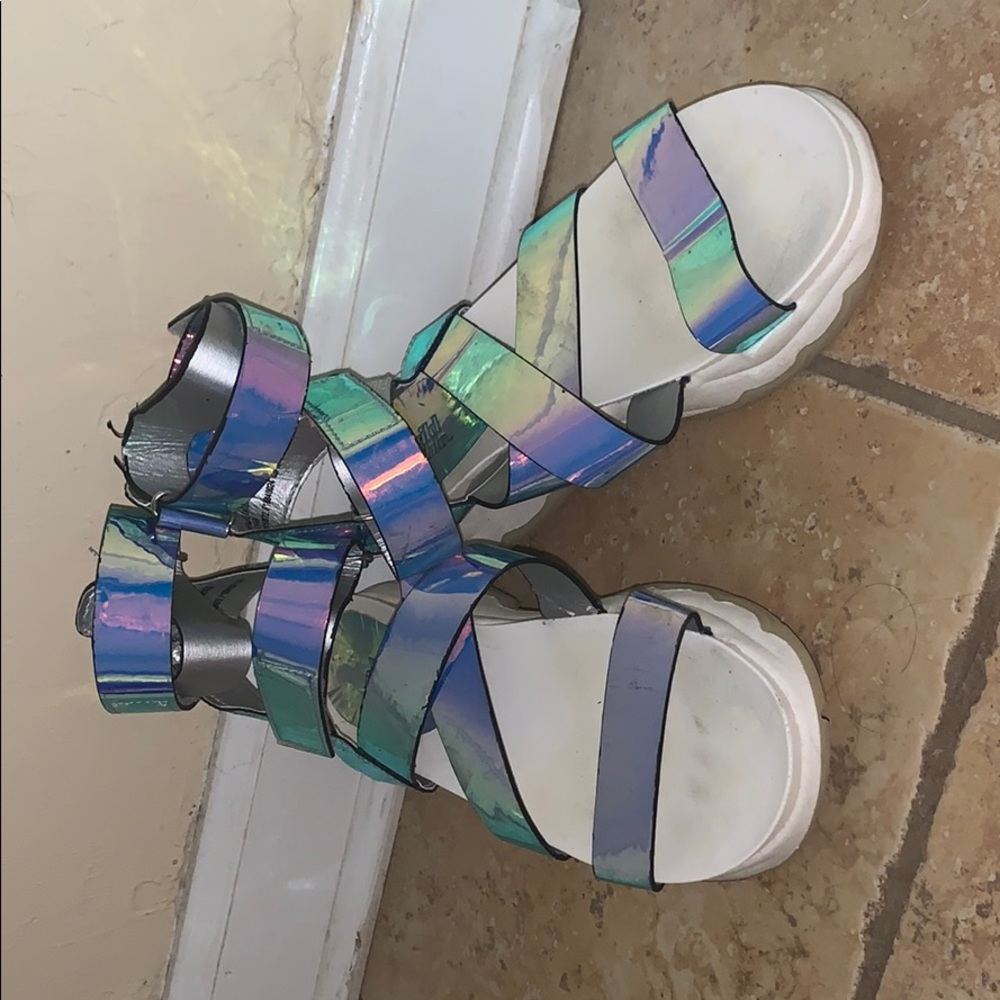 Holographic Highstrap sandals